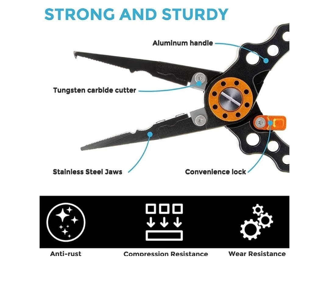 Camping Multi Use Fishing Pliers & Mouth Grip Set of 4