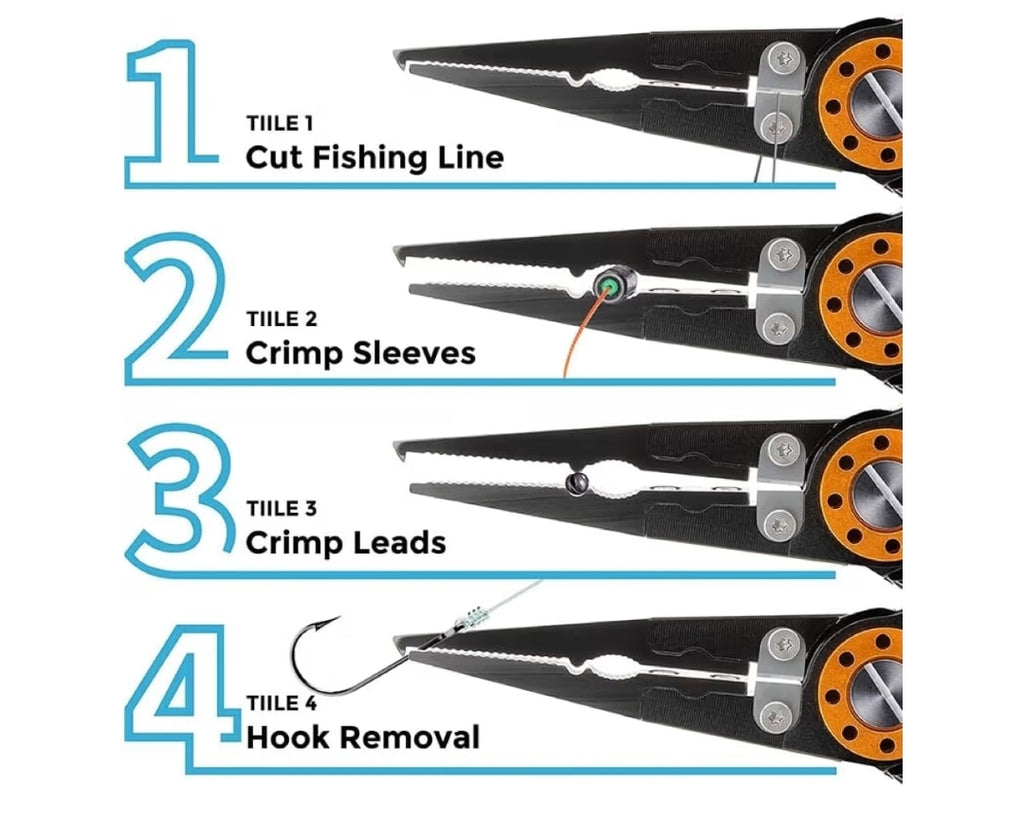 Camping Multi Use Fishing Pliers & Mouth Grip Set of 4